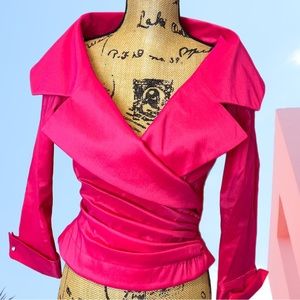 TADASHI SHOJI vintage hot pink blouse